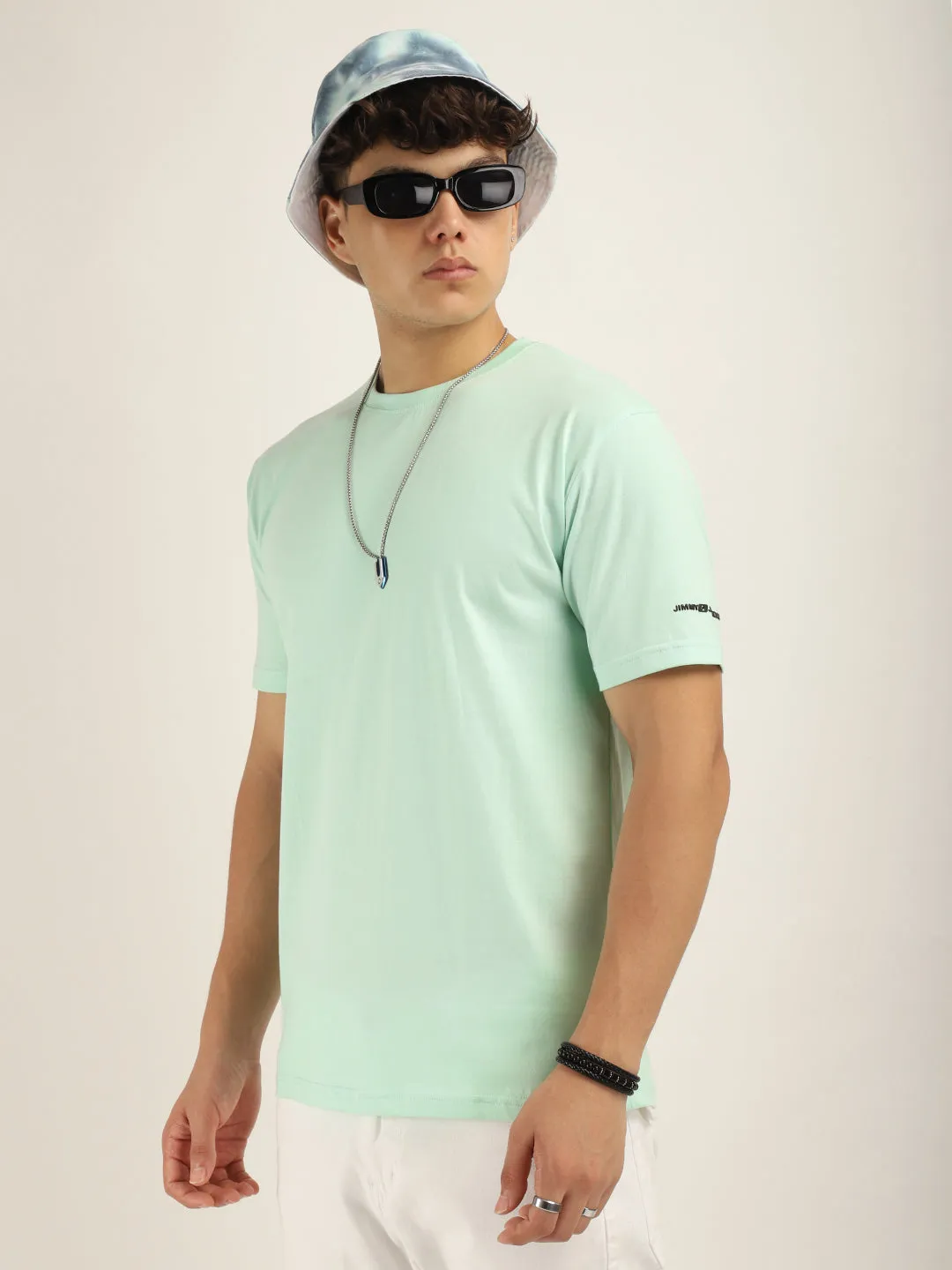 Mint Cotton Slim Fit T-Shirt