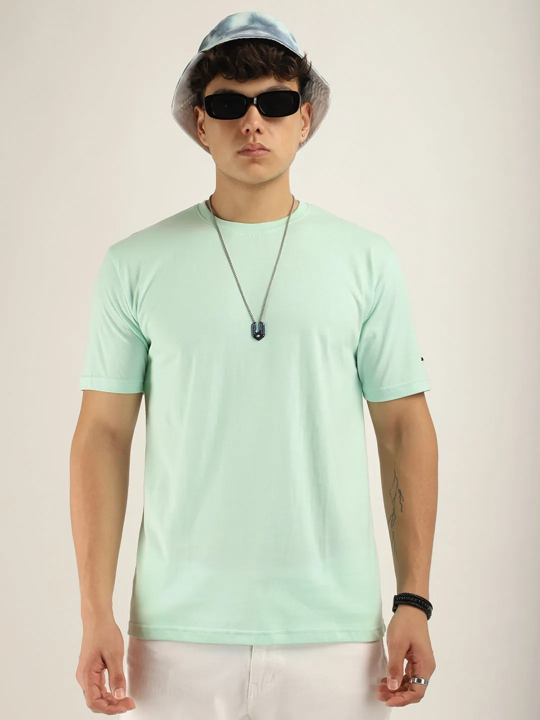 Mint Cotton Slim Fit T-Shirt