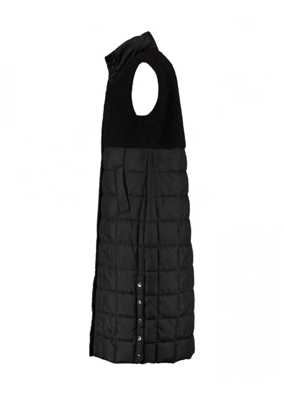 Here is an optimized title for the product: Molly Black Quilted Teddy Gilet Vest - Cozy and Stylish Layer for Women