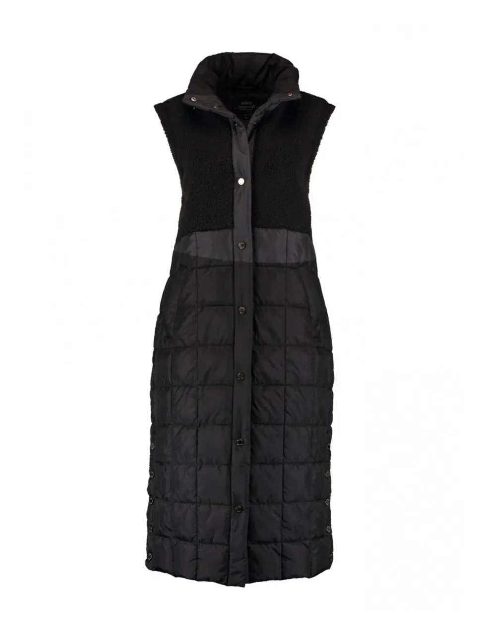 Here is an optimized title for the product: Molly Black Quilted Teddy Gilet Vest - Cozy and Stylish Layer for Women