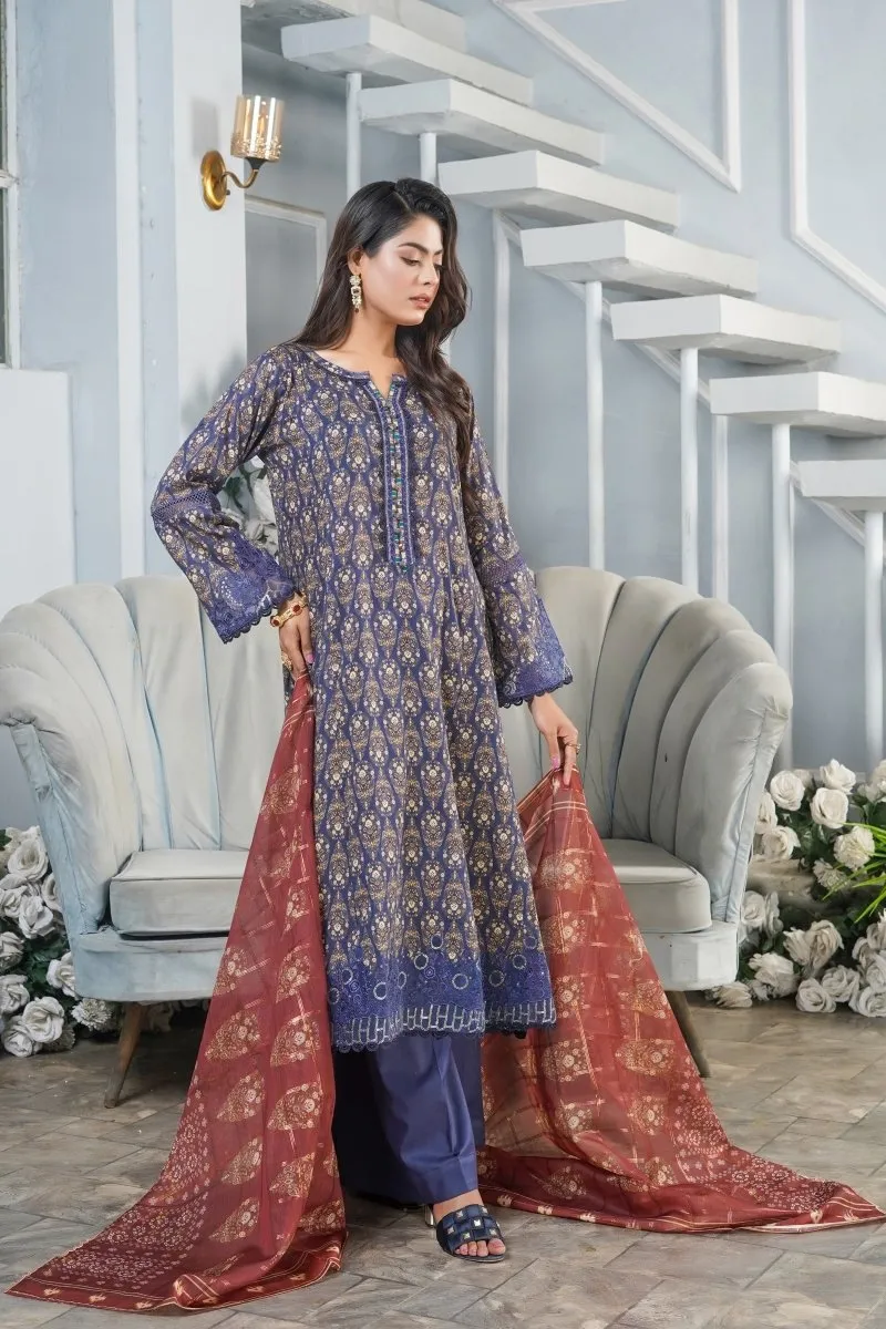 Munira Lawn 3 Piece Pakistani Frock MUN559