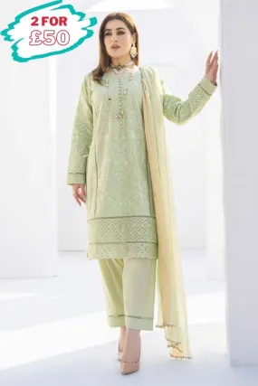 Elegant Pakistani Lawn 3-Piece Suit by Munira - Style MUN541