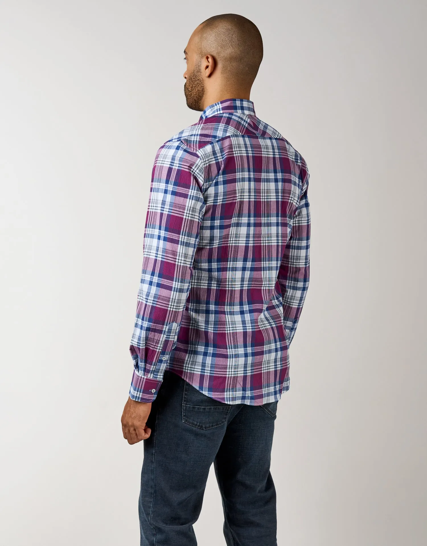 Ohope Burgundy Check Shirt