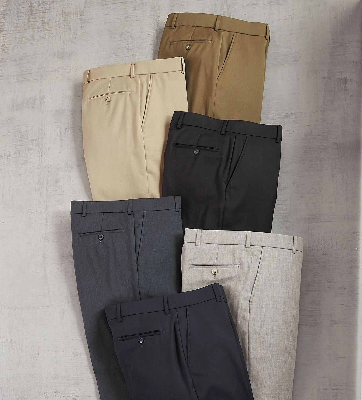 Patrick James Gabardine Flat-Front Slacks