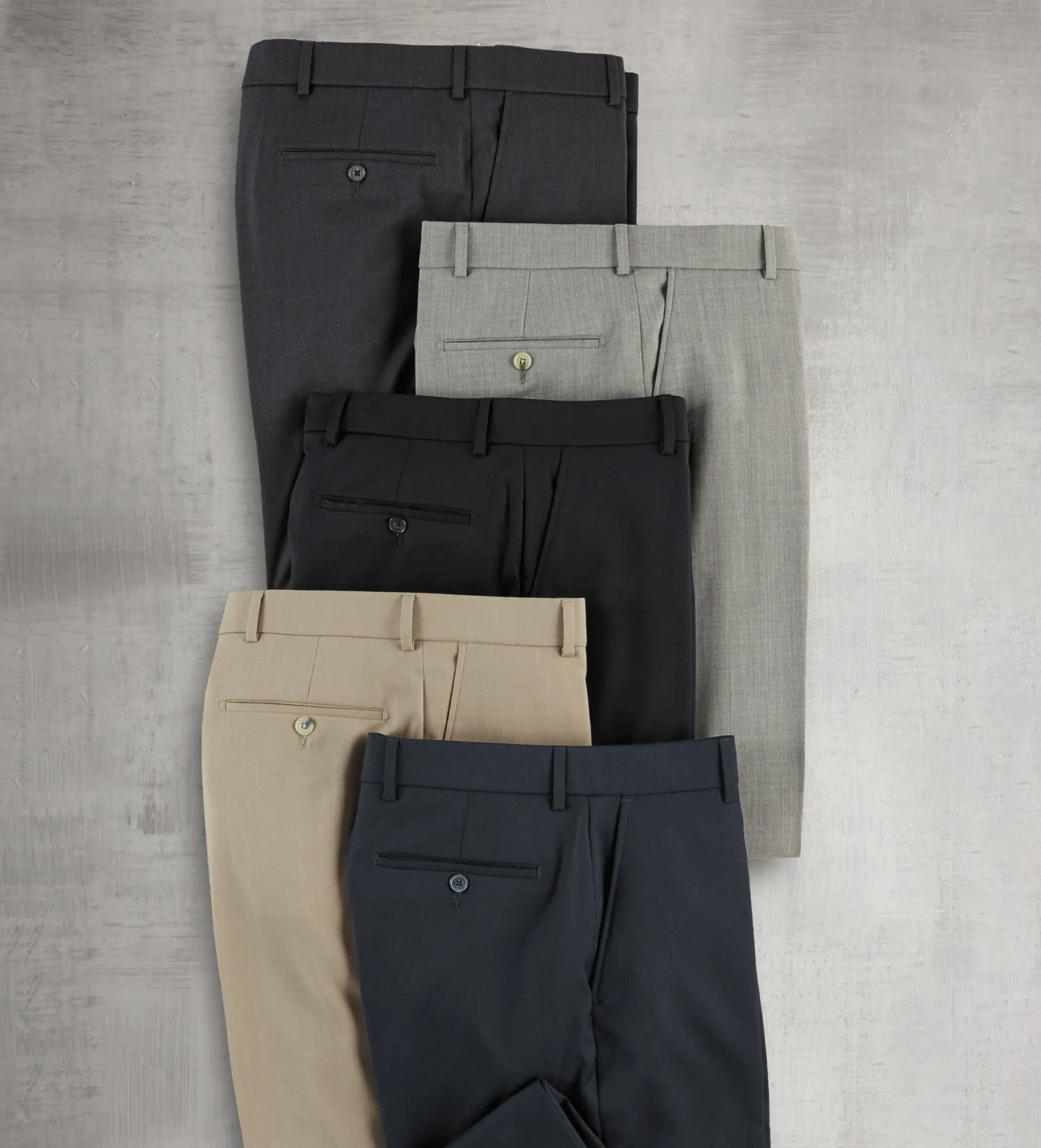 Patrick James Gabardine Flat-Front Slacks