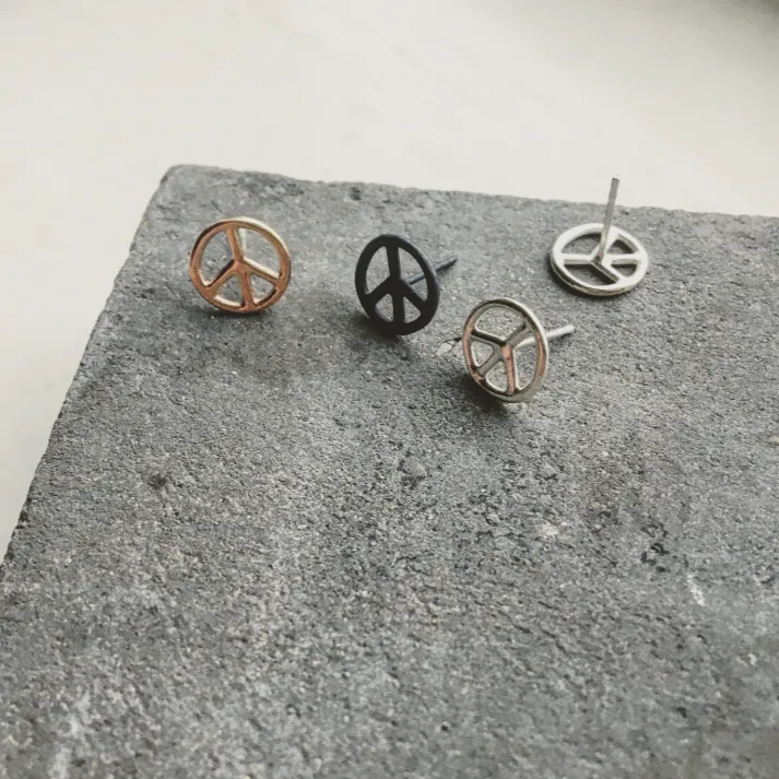 Peace Sign No.1 Mini Stud Earring