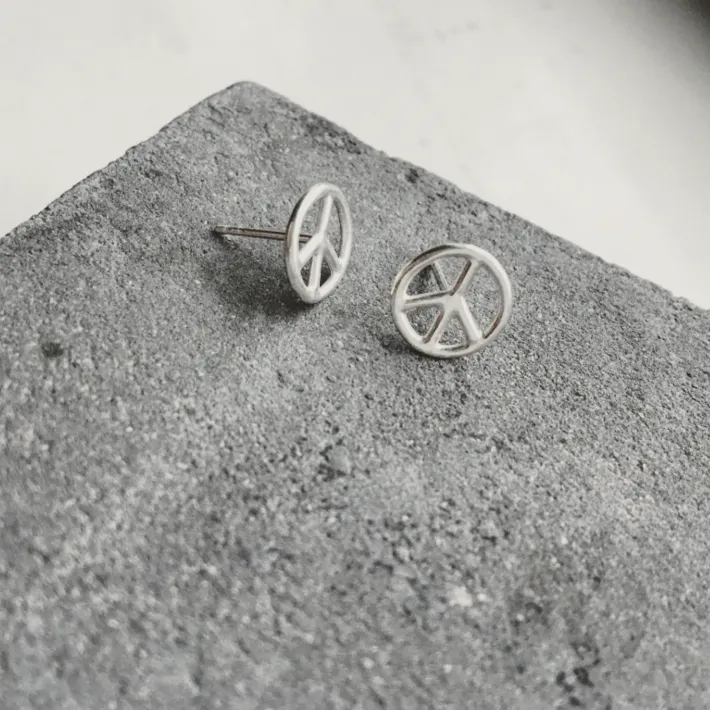 Peace Sign No.1 Mini Stud Earring