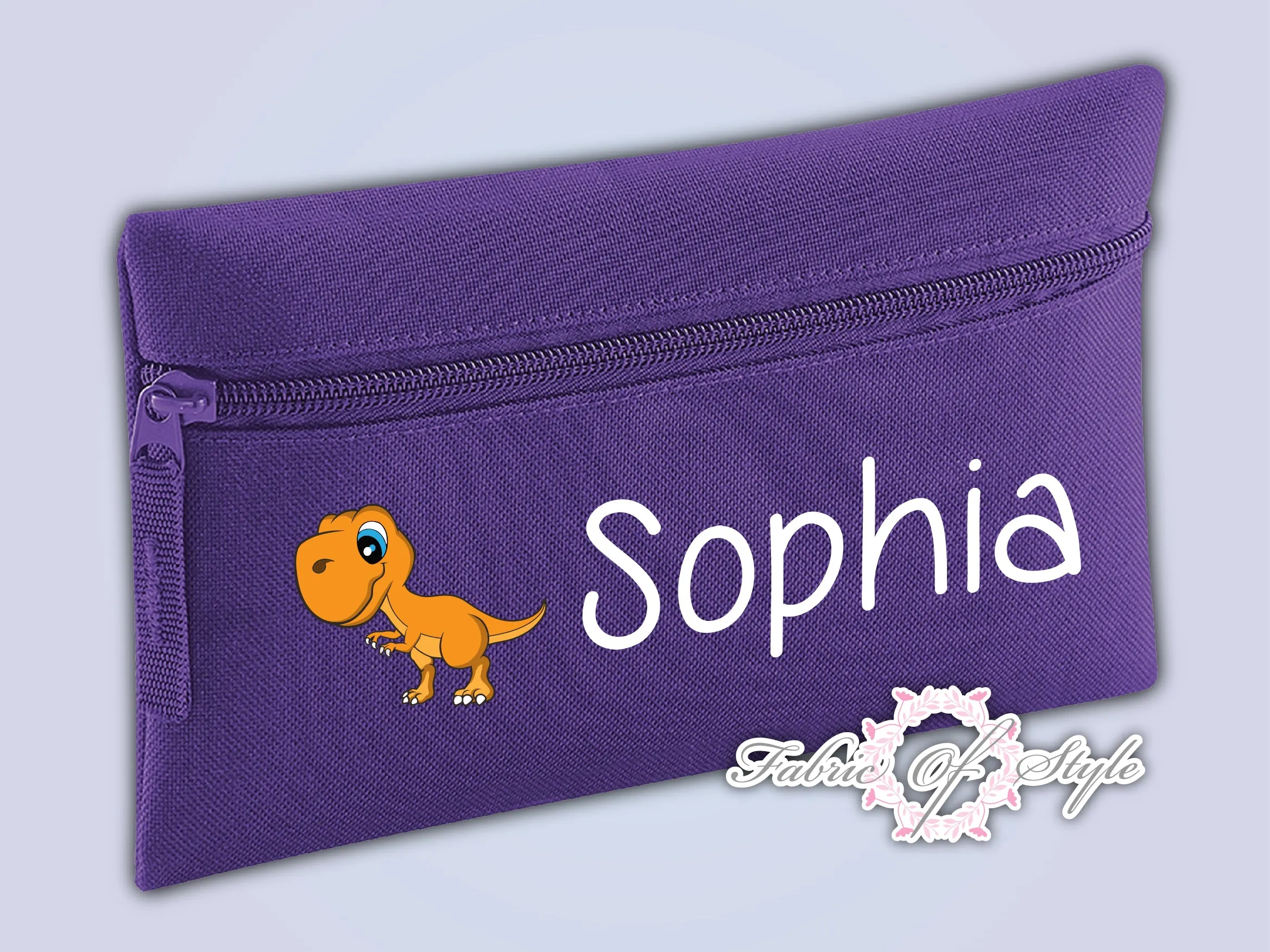 Personalised Dinosaur Pencil Case Kids Stationery Back To School Zip School Bag