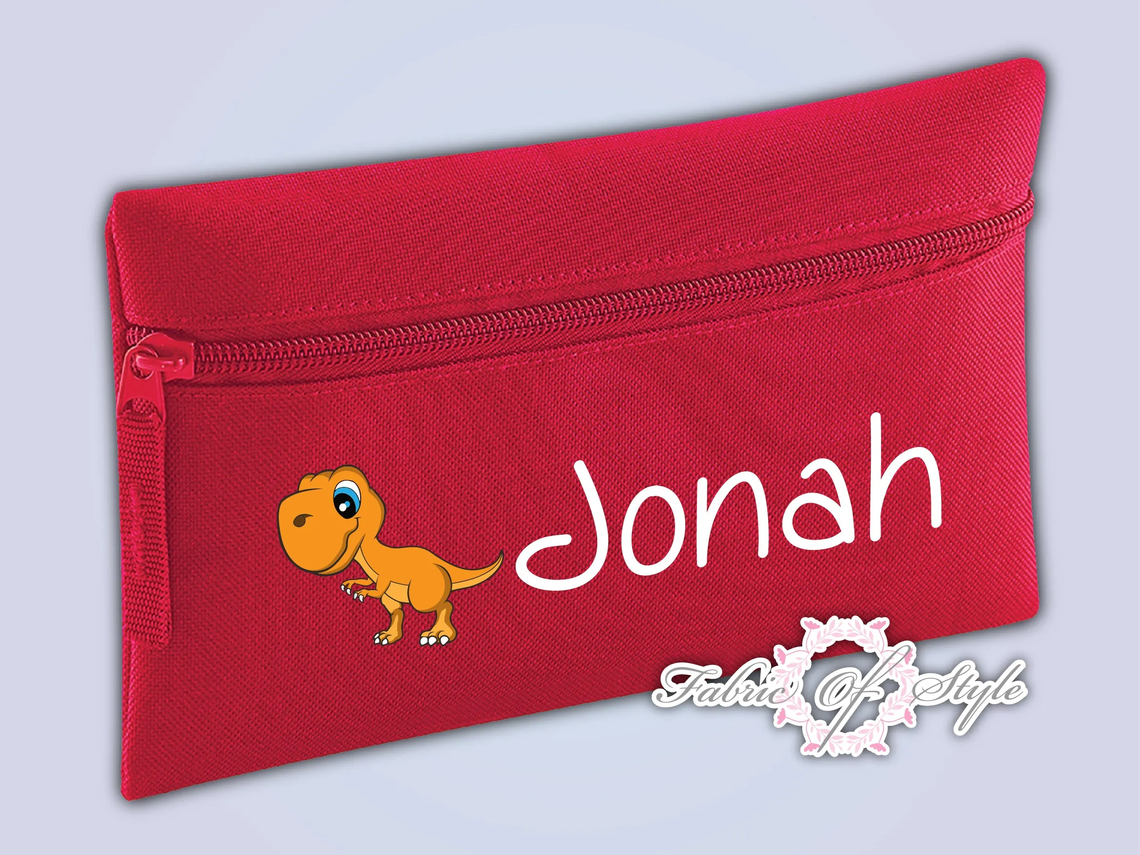 Personalised Dinosaur Pencil Case Kids Stationery Back To School Zip School Bag