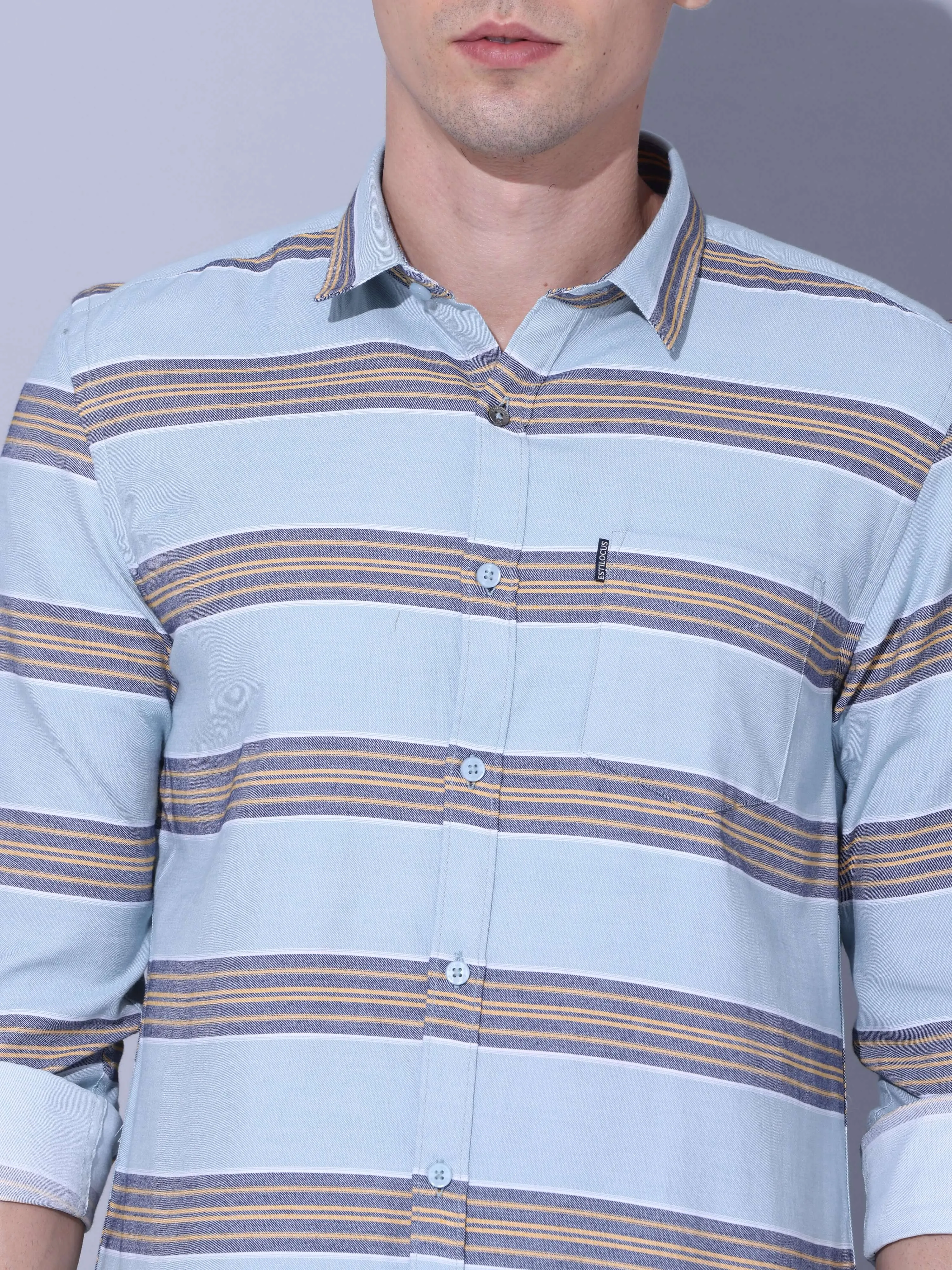 Pista/Yellow Stripe Casual Shirt