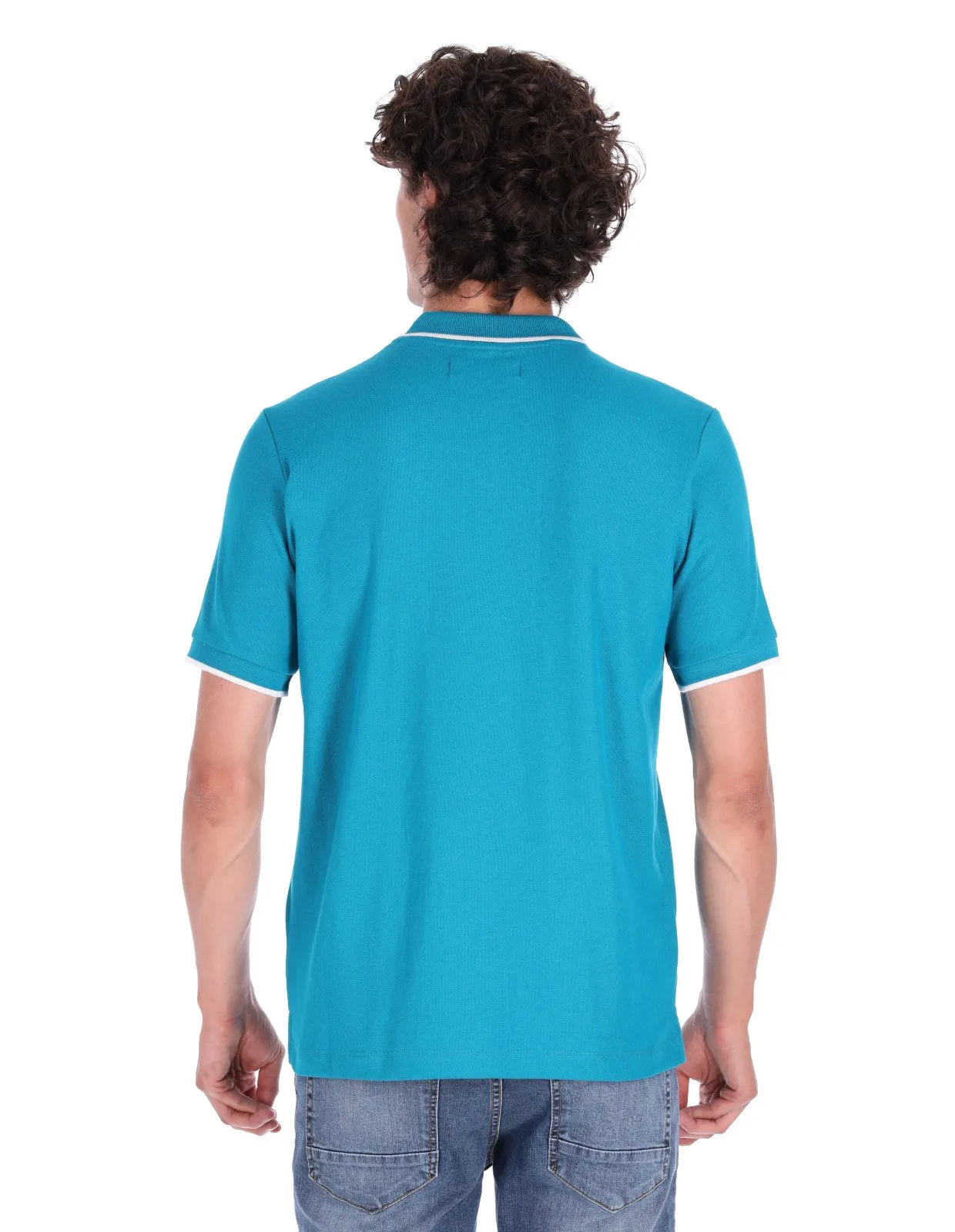 Playera Tipo Polo Regular Fit Para Hombre - Jade