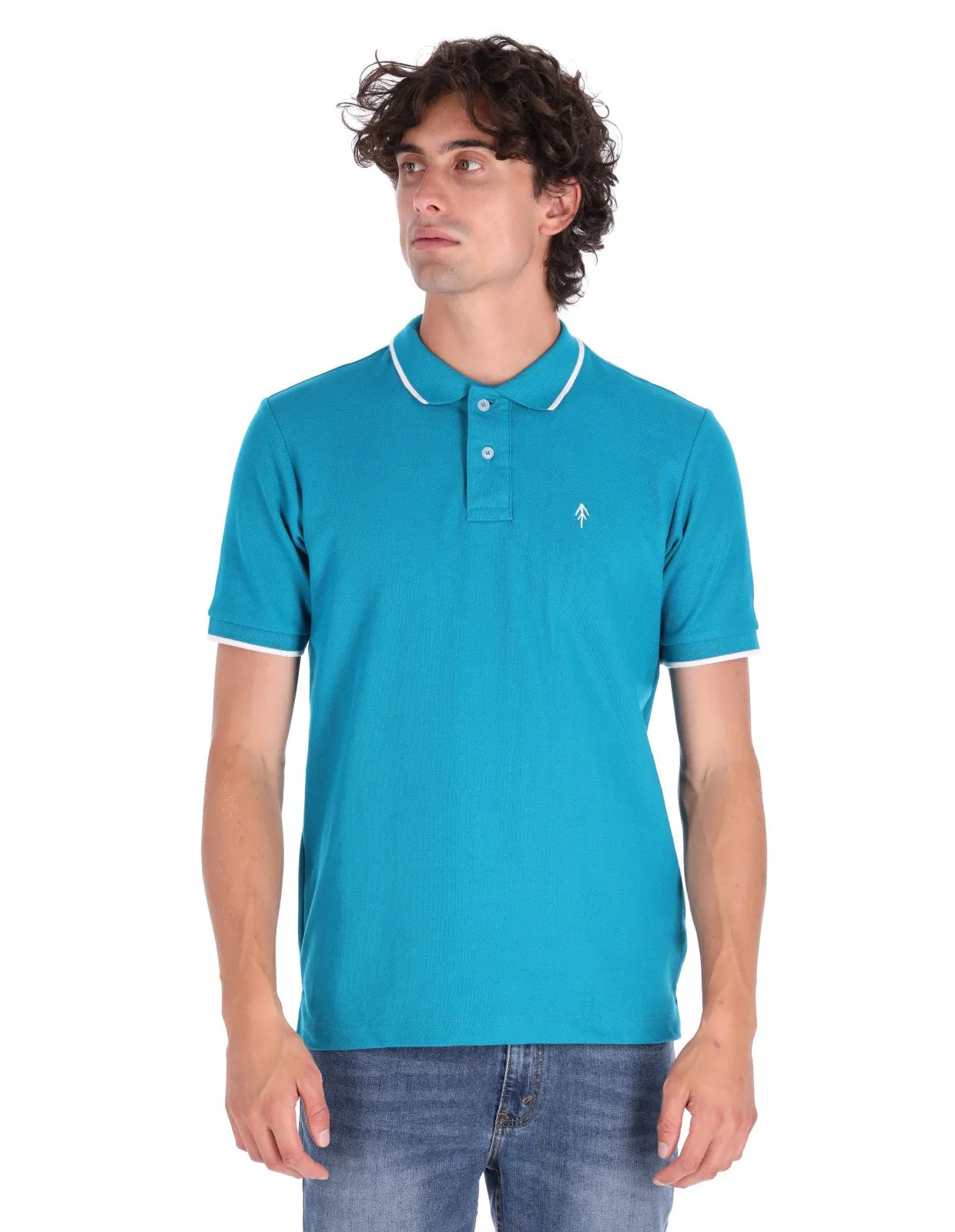 Playera Tipo Polo Regular Fit Para Hombre - Jade