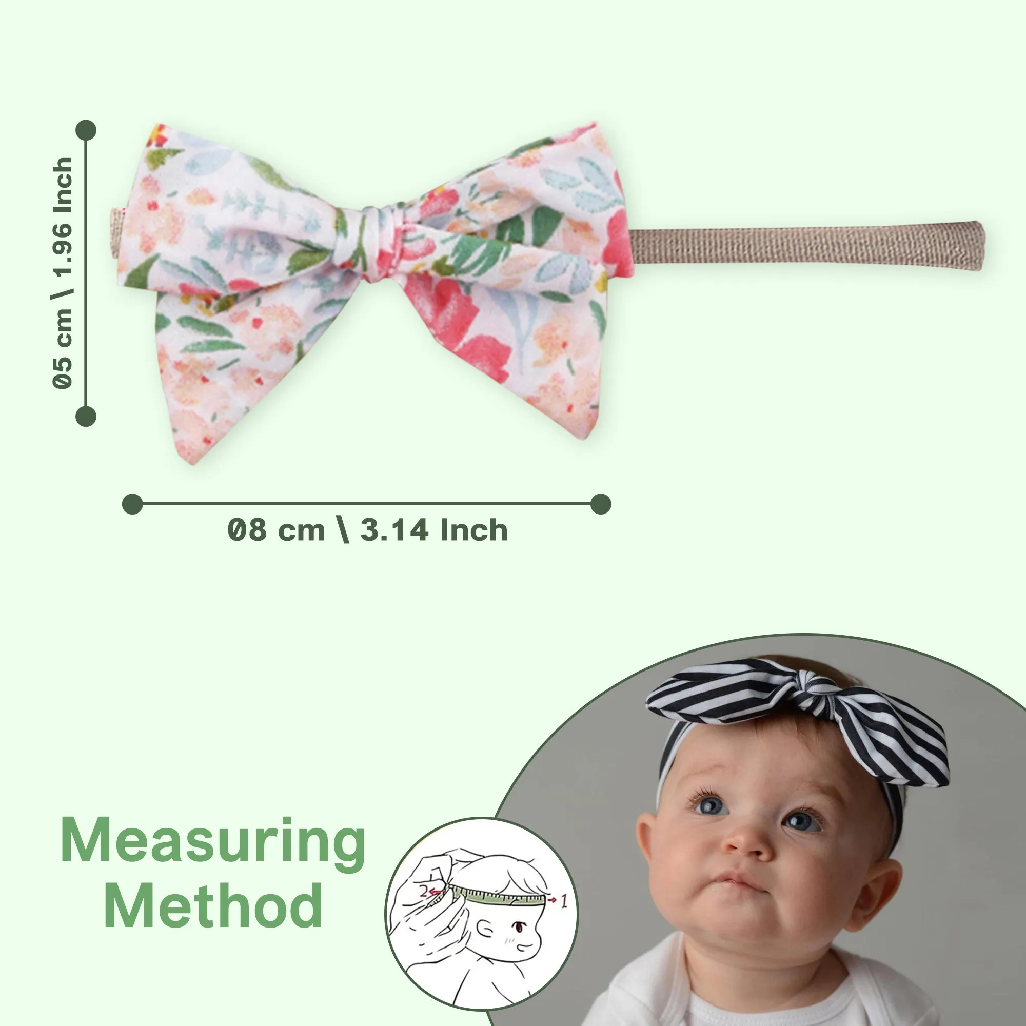 Polka Tots Floral Bow Headband with Bib Set - Pink