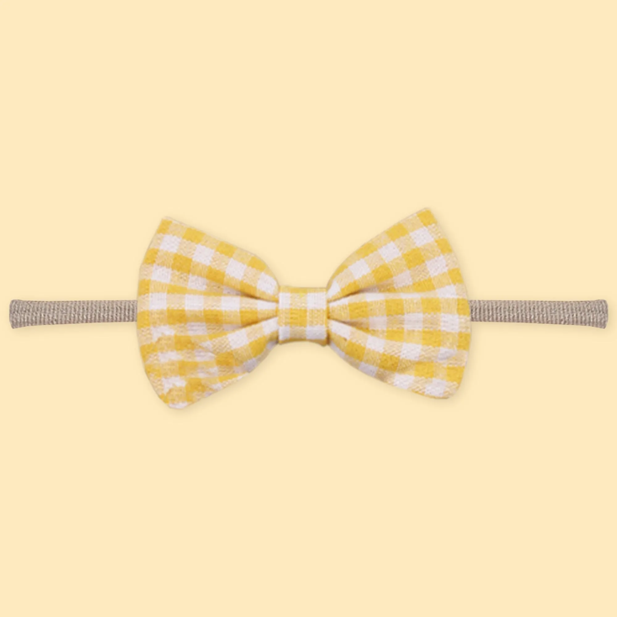 Polka Tots Floral Bow Headband with Bib Set - Yellow