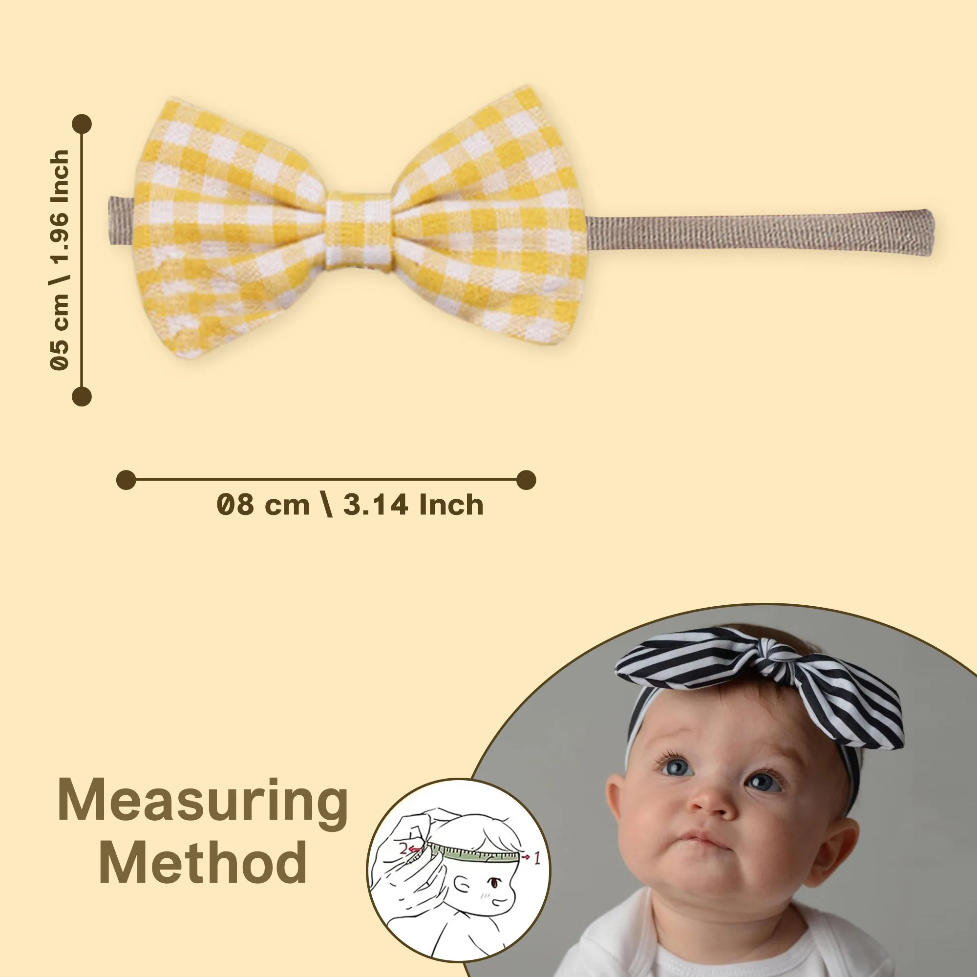 Polka Tots Floral Bow Headband with Bib Set - Yellow