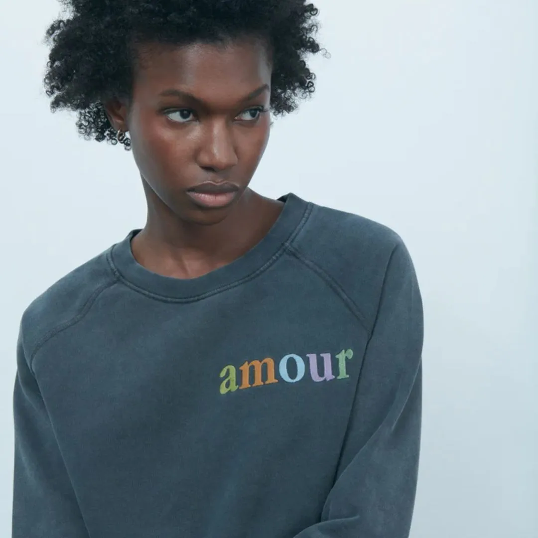 "Amour" St Ange Sweatshirt (Carbon Washed)