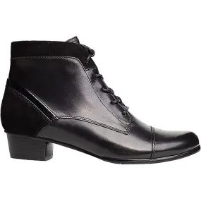 Optimize the title by including relevant modifiers that highlight key features and improve searchability. Heres a revised version:

Regarde Le Ciel Womens Stefany-377 Black Leather Ankle Boots with Lace-Up and Zip Closure