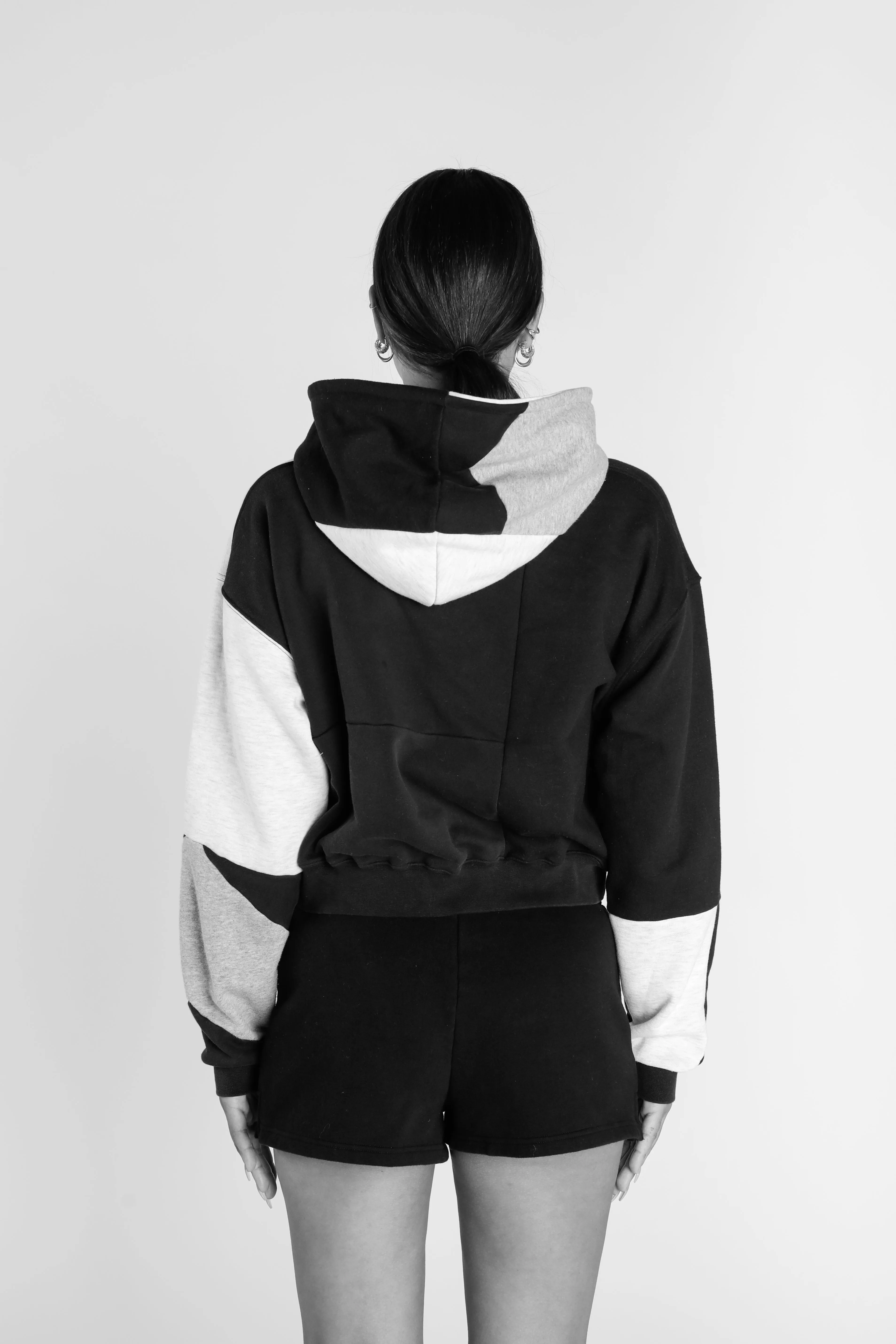 Rework Champion Crop Zip Hoodie - S