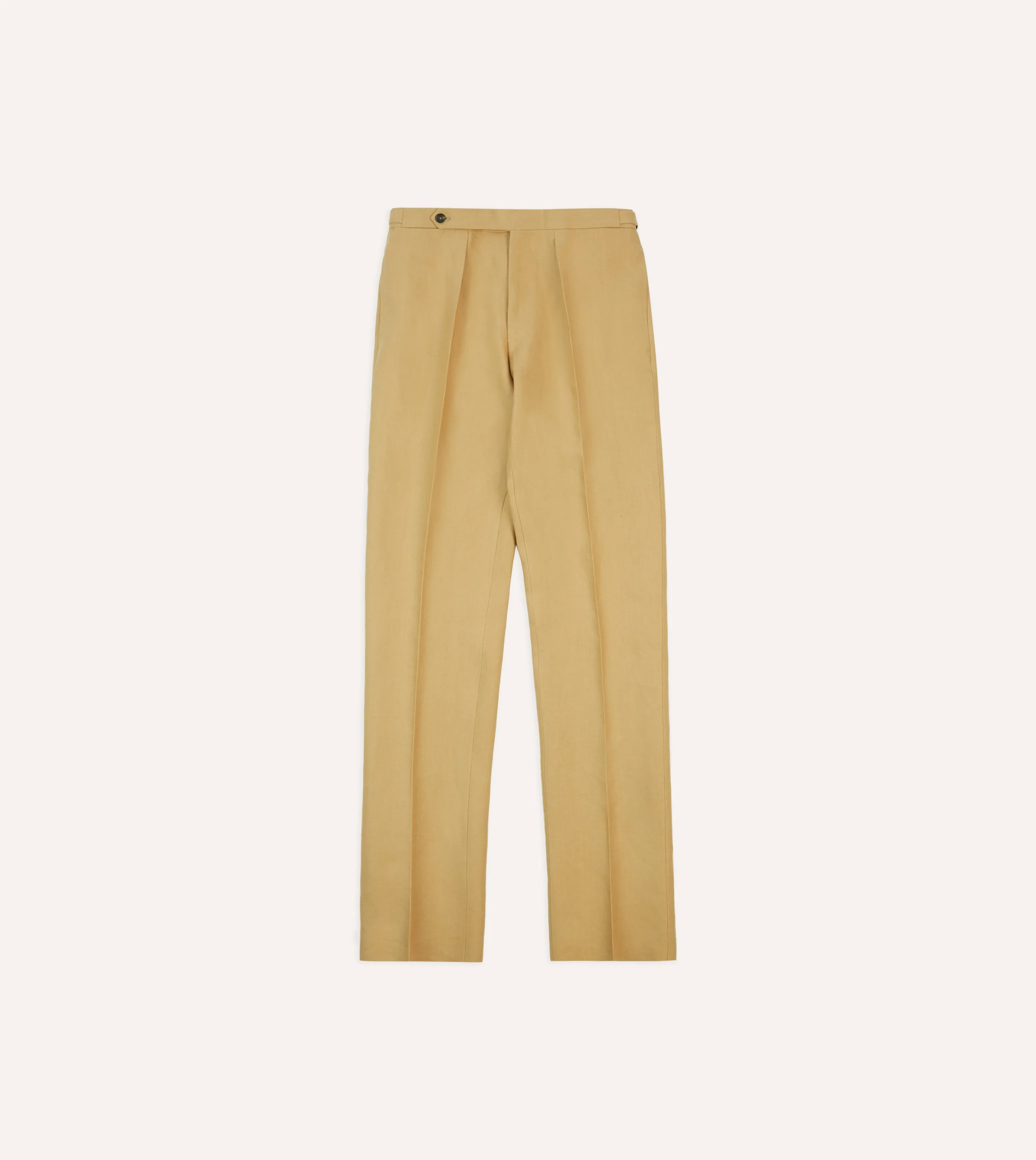 Sand Irish Linen Single Pleat Trouser