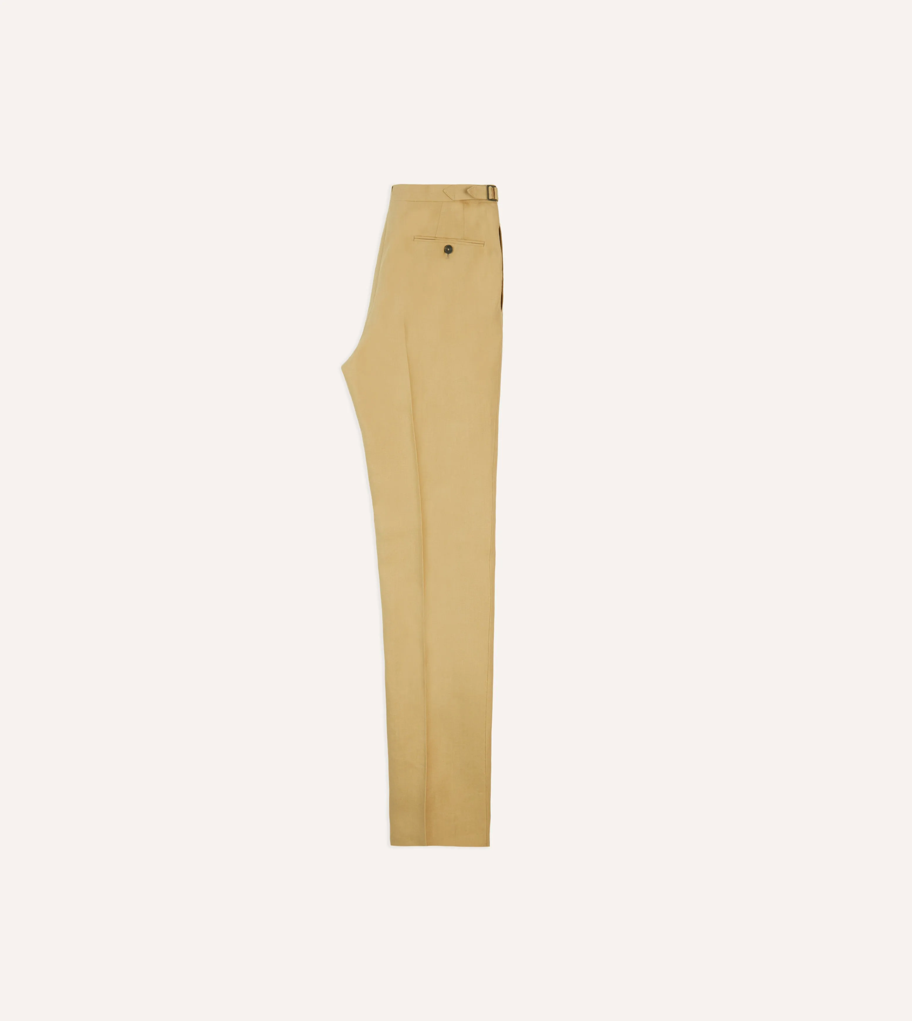 Sand Irish Linen Single Pleat Trouser