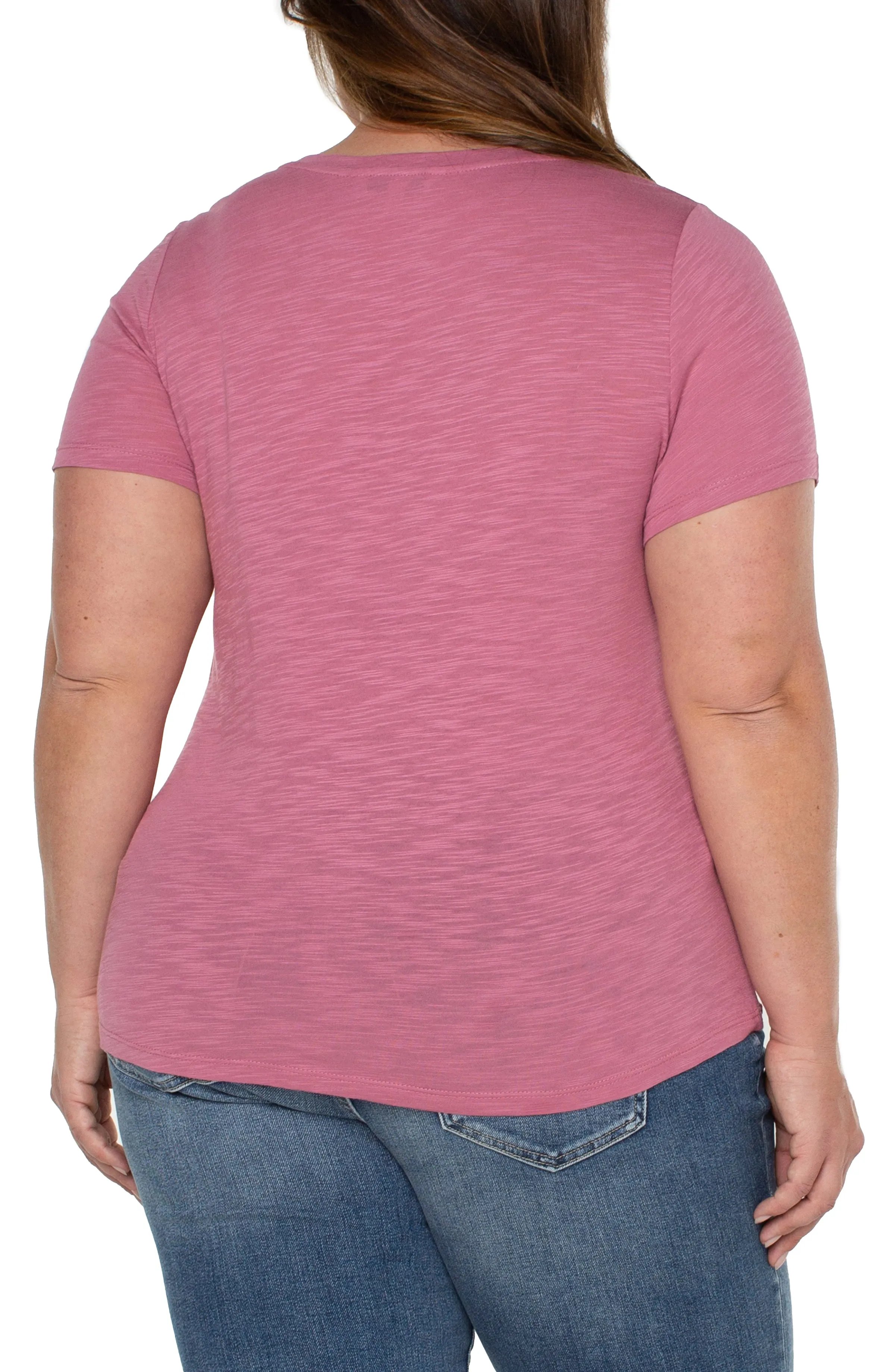 SLIM FIT V-NECK SLUB KNIT TEE