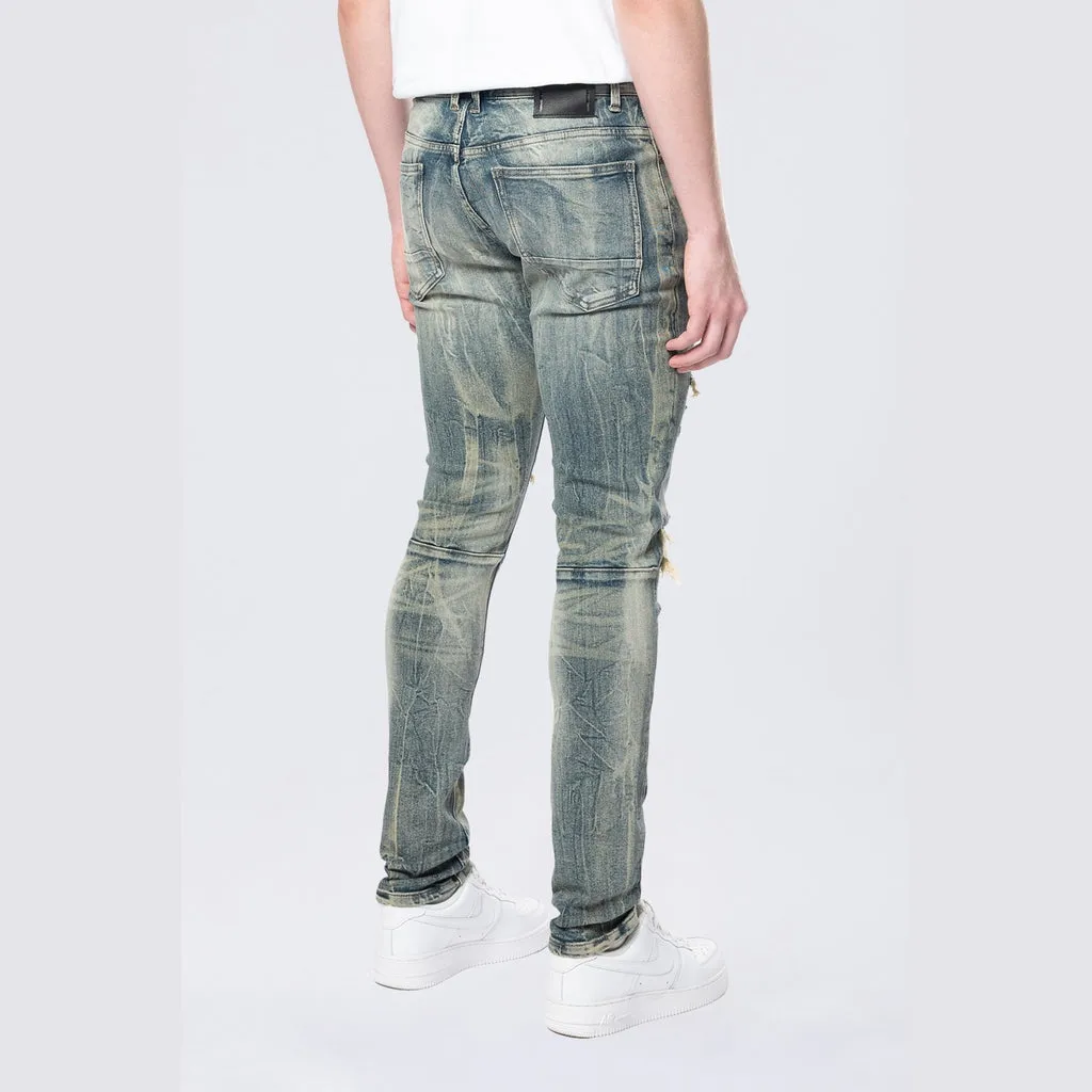 Slim Tapered Vintage Washed Jeans - Topaz Blue