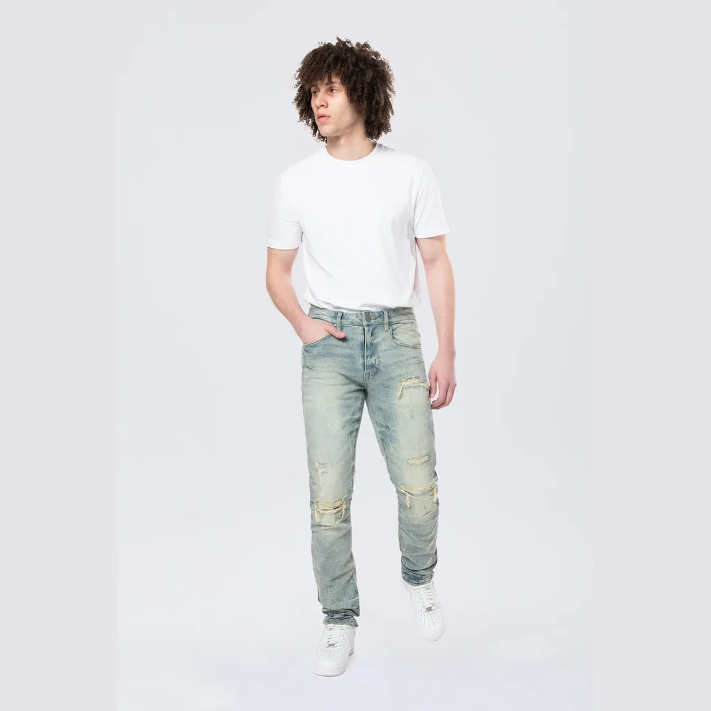 Slim Wave Effect Jeans - Mechanical Blue