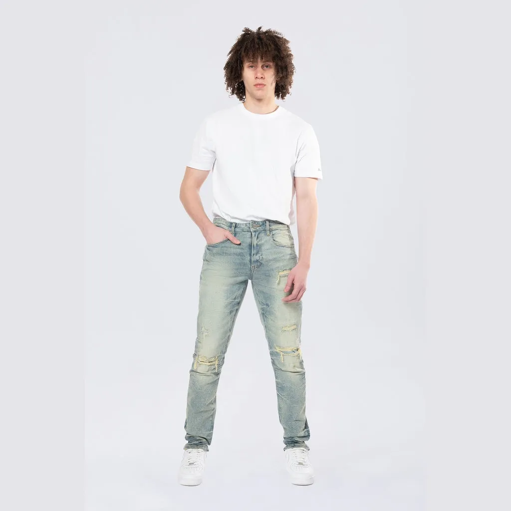 Slim Wave Effect Jeans - Mechanical Blue