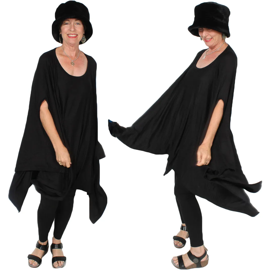 Sunheart Plus Lagenlook Tunic Top Layering Poncho Lagenlook Boho Hippie Chic SML-6X 