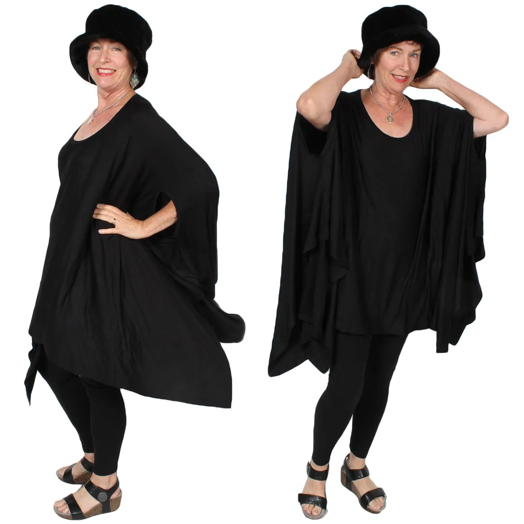 Sunheart Plus Lagenlook Tunic Top Layering Poncho Lagenlook Boho Hippie Chic SML-6X 