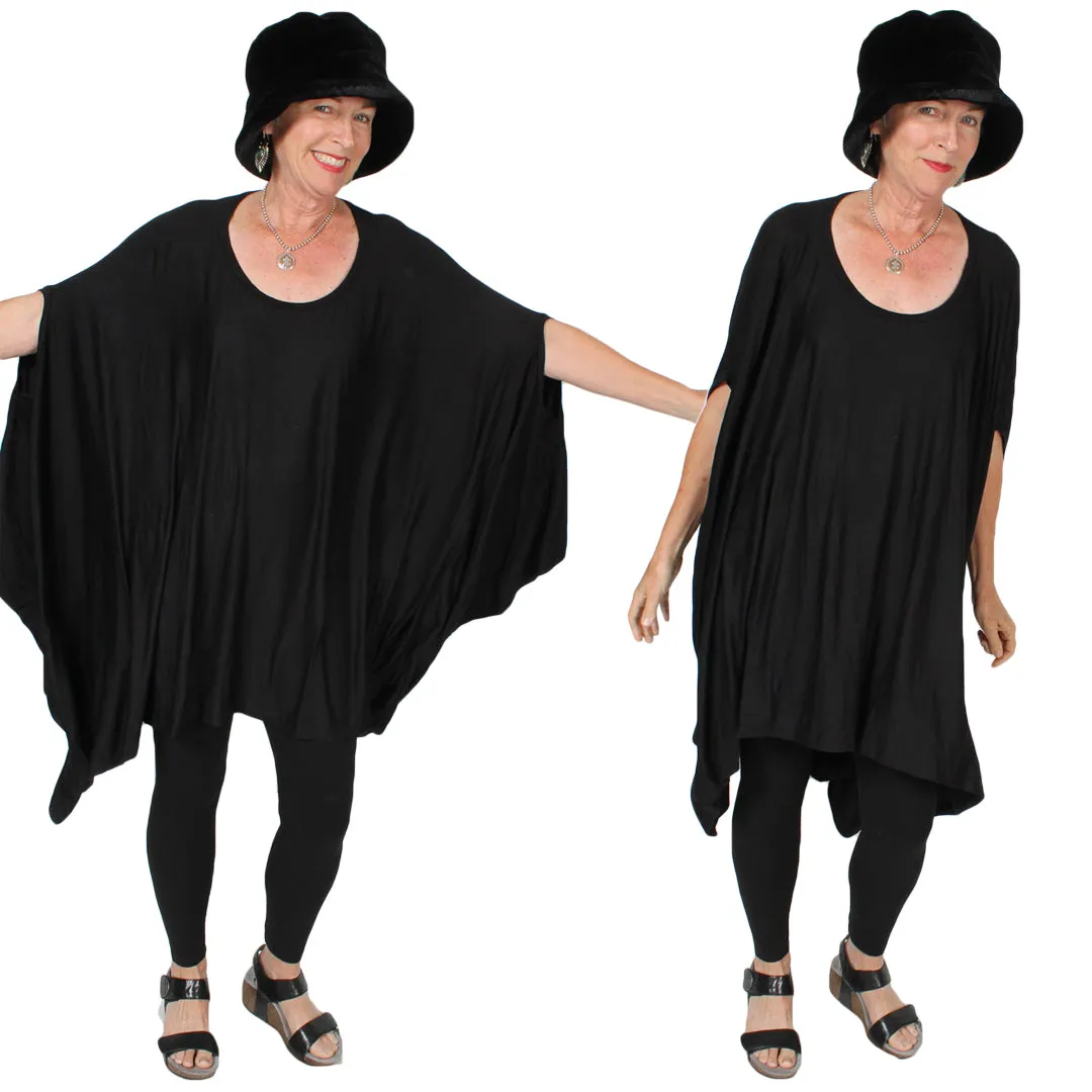 Sunheart Plus Lagenlook Tunic Top Layering Poncho Lagenlook Boho Hippie Chic SML-6X 