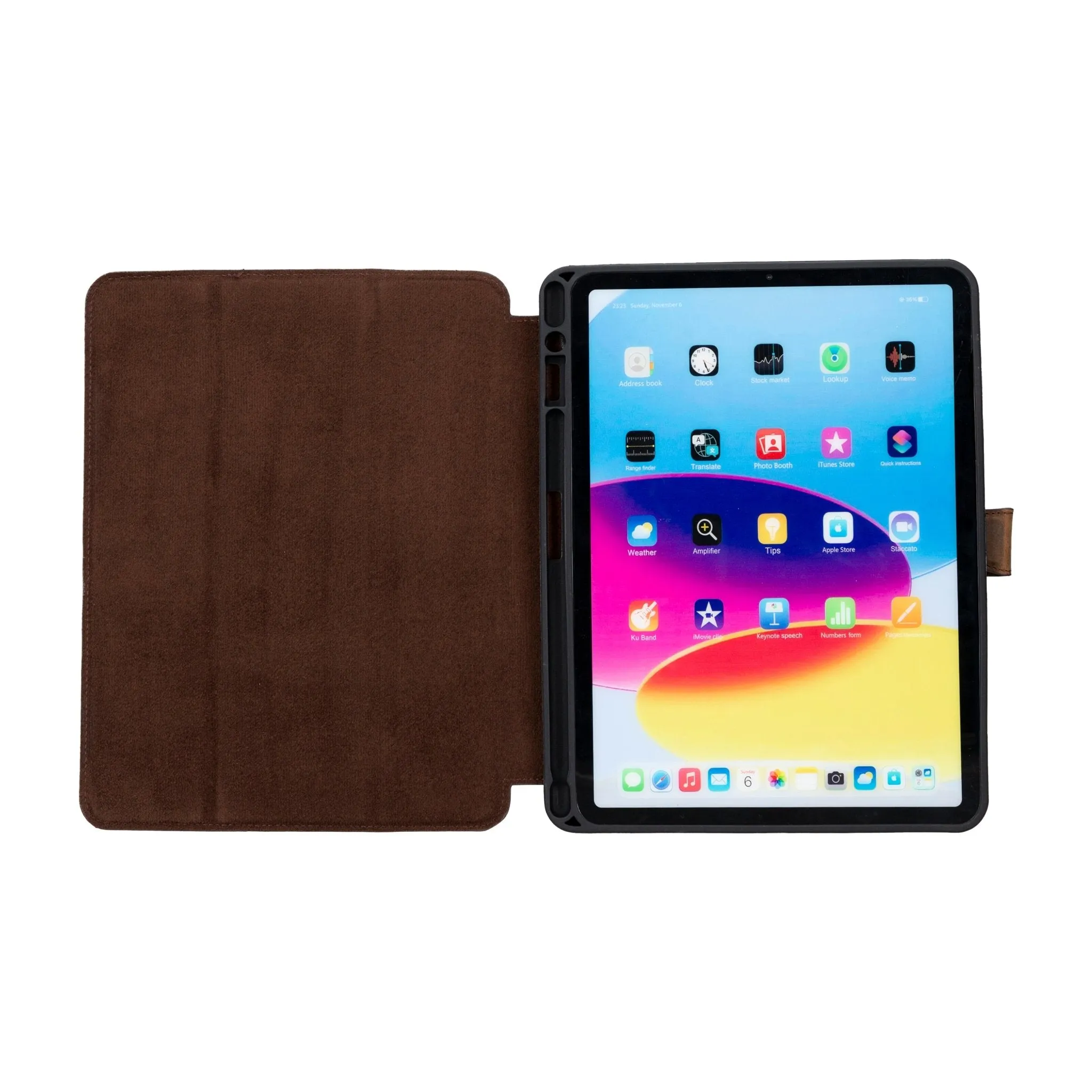 Trigon Distressed Coffee Leather Folio for iPad Air 11-Inch (2024-M2)