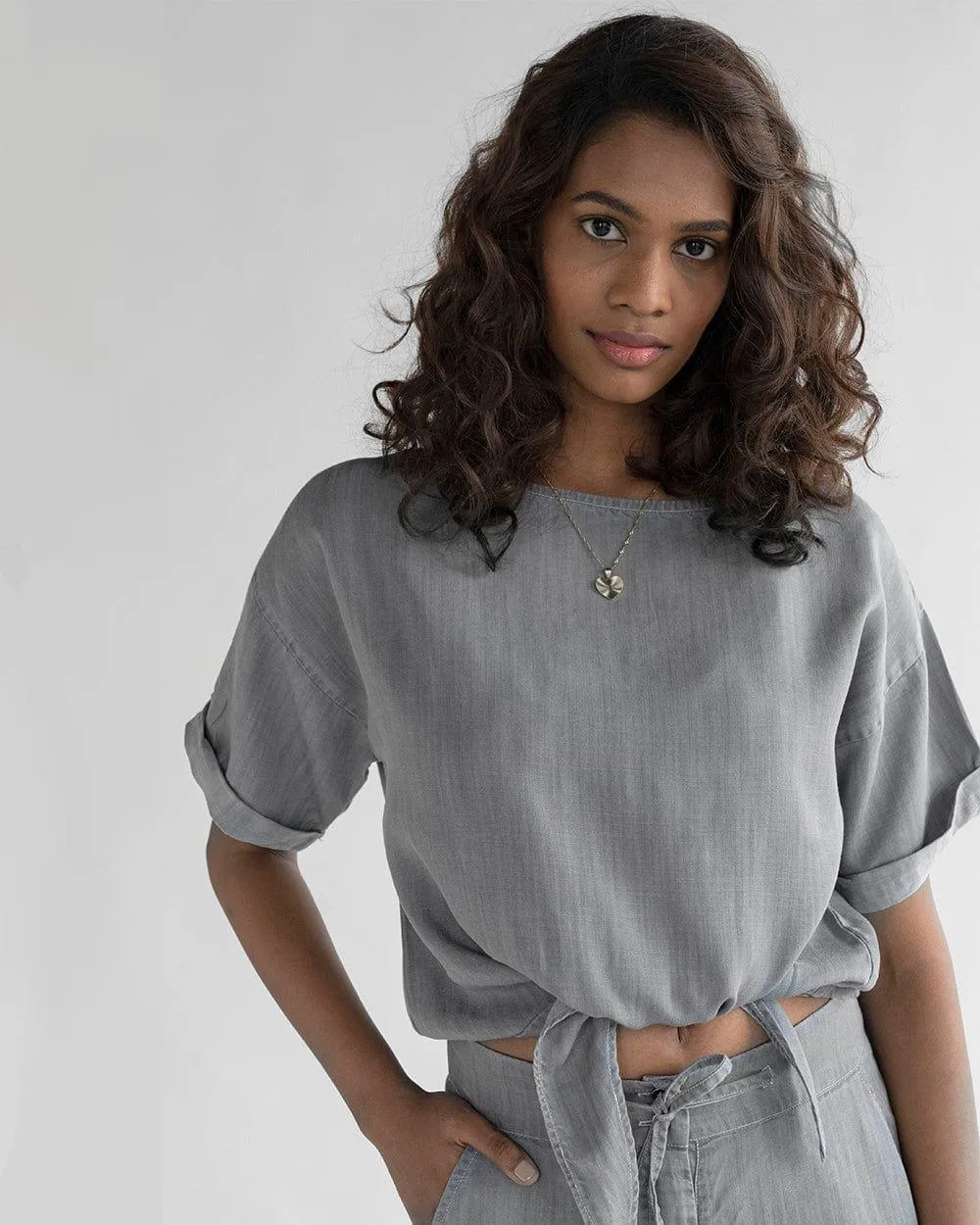 Twist and Sway Top in Stone Grey