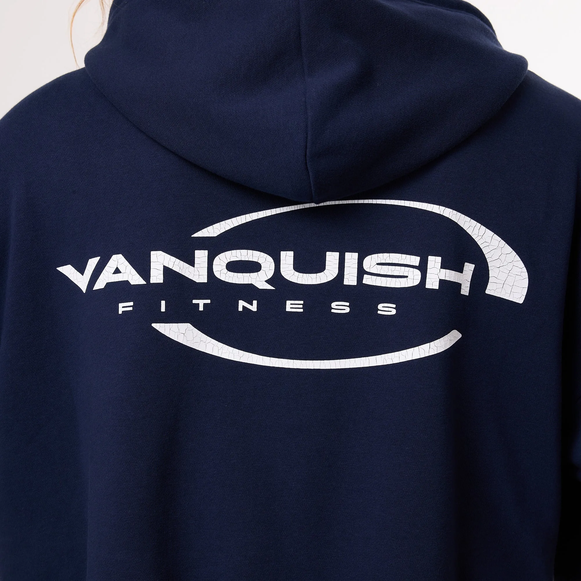 Vanquish Enhance Navy Blue Cropped Zip Through Hoodie