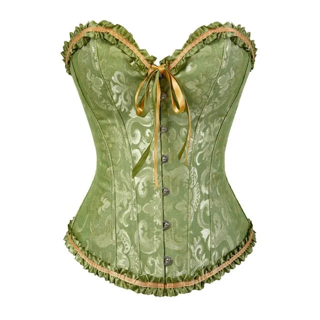 Victorian Overbust Floral Fashion Lace Corset