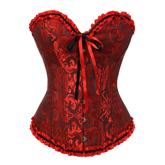 Victorian Overbust Floral Fashion Lace Corset