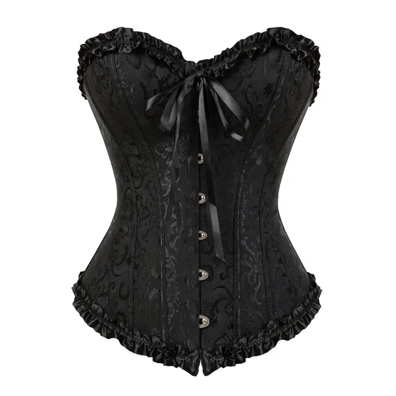 Victorian Overbust Floral Fashion Lace Corset