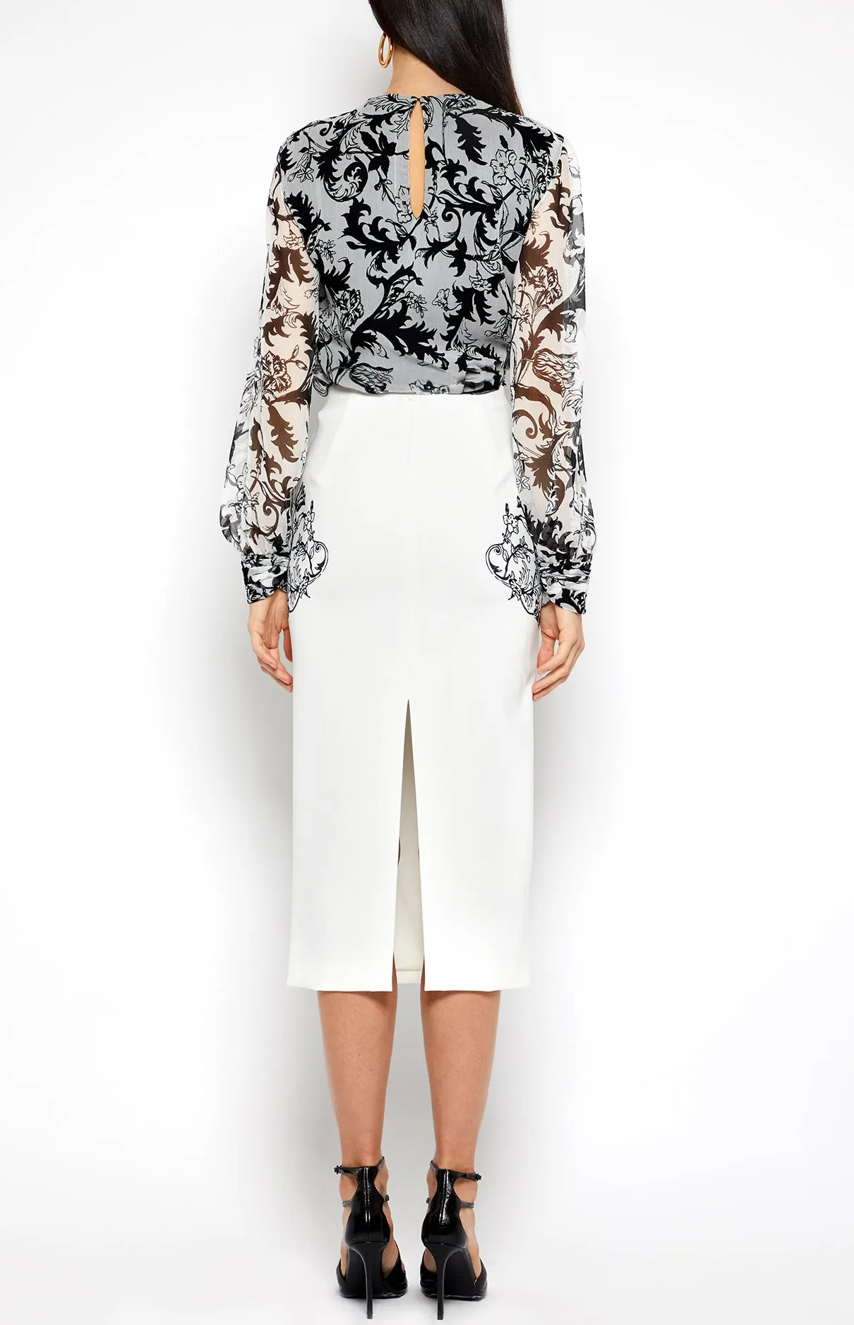 WOODBLOCK PENCIL SKIRT